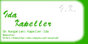 ida kapeller business card